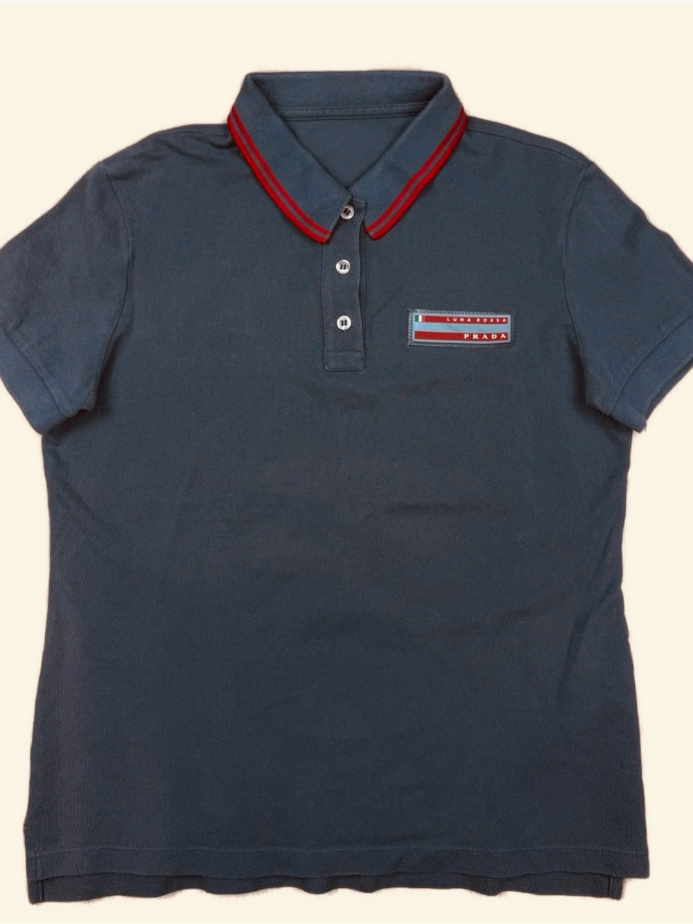 Vintage Prada Luna Rossa Polo with Red Trim